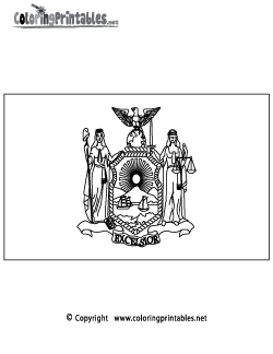 New York Flag Coloring Page