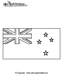 New Zealand Flag Coloring Page