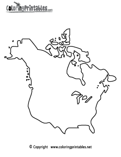 North America Map Coloring Page