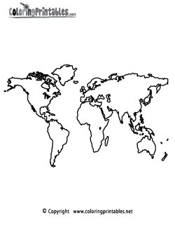 World Map Coloring Page